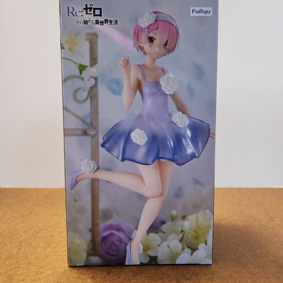 New Furyu Trio-Try-iT Re Zero Ram Flower Dress Figure Japan 20cm - Picture 4 of 8